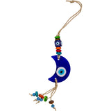 9" Evil Eye Talisman - Hemp Rope w/ Beads & Crescent Moon - Magick Magick.com