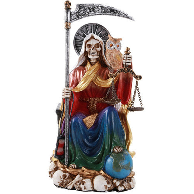 9" Santa Muerte Skeleton Statue - Rainbow - Magick Magick.com