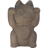 9" Volcanic Stone Statue - Maneki Neko - Magick Magick.com