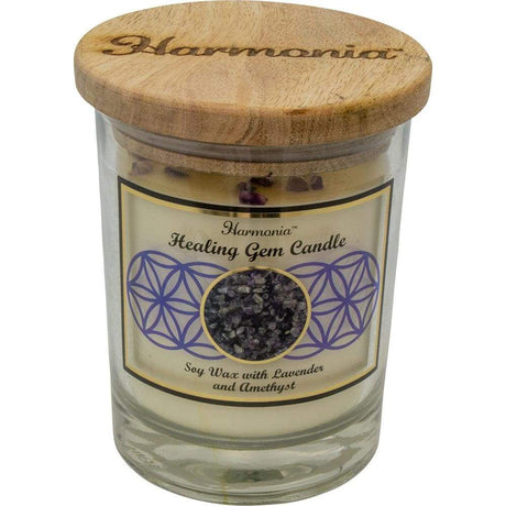 9 oz Harmonia Soy Gem Candle - Healing - Amethyst - Magick Magick.com