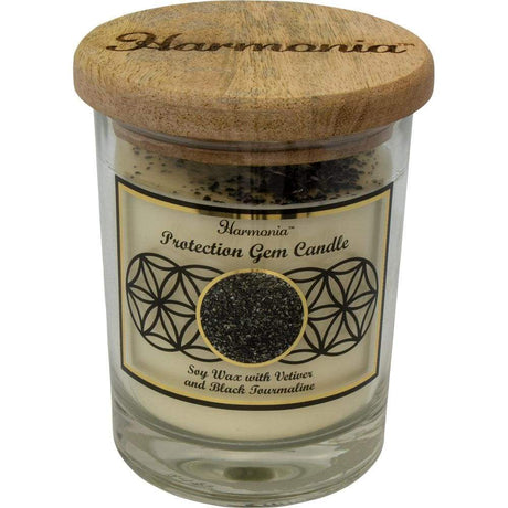 9 oz Harmonia Soy Gem Candle - Protection - Black Tourmaline - Magick Magick.com