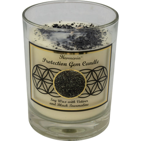 9 oz Harmonia Soy Gem Candle - Protection - Black Tourmaline - Magick Magick.com