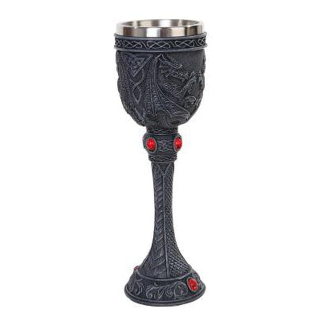 9.25" Chalice / Goblet - Dueling Dragon - Magick Magick.com