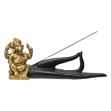 9.65" Ganesha on Hand Stick Incense Burner - Magick Magick.com