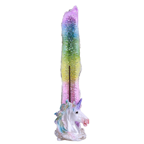 9.8" Geode Unicorn Stick Incense Burner - Magick Magick.com