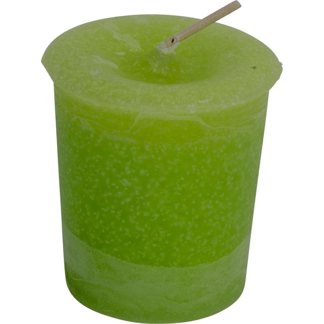 Abundance Herbal Reiki Charged Votive Candle - Light Green - Magick Magick.com