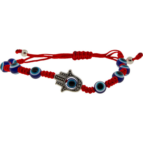 Adjustable Evil Eye Bracelet - Red with Fatima Hand - Magick Magick.com