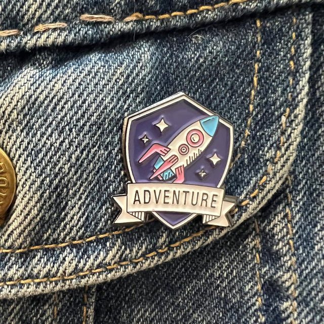 Adventure Rocket Badge Enamel Pin - Magick Magick.com