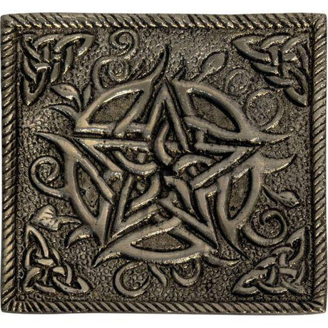 Aluminum Square Incense Holder - Pentacle - Magick Magick.com