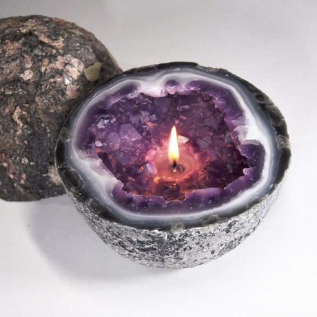 Amethyst Geode 2.25" Unscented Candle - Magick Magick.com