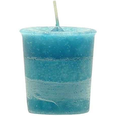 Angel's Influence Herbal Reiki Charged Votive Candle - Teal - Magick Magick.com
