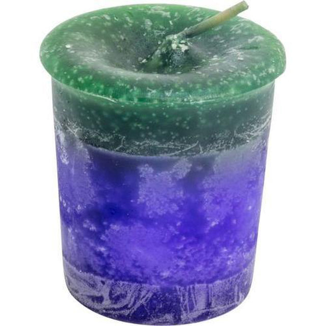 Bayberry & Patchouli Herbal Votive Candle - Green/Blue - Magick Magick.com