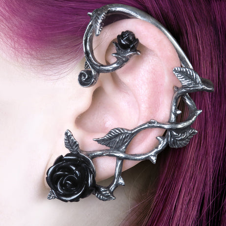 Black Rose Ear Wrap - Magick Magick.com