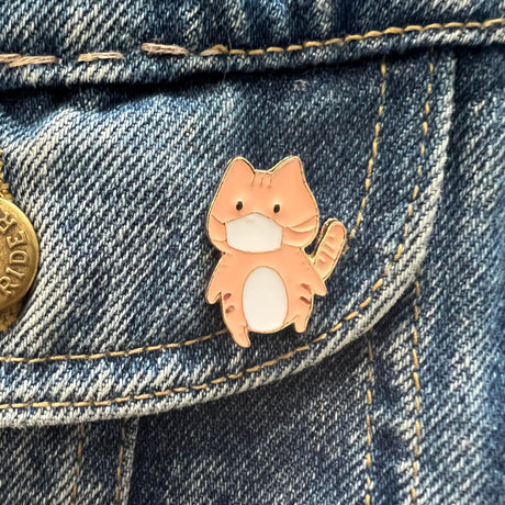 Cat with a Mask Enamel Pin - Magick Magick.com