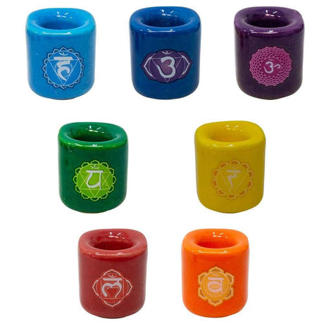 Ceramic Chime Candle Holder - Chakra (Set of 7) - Magick Magick.com
