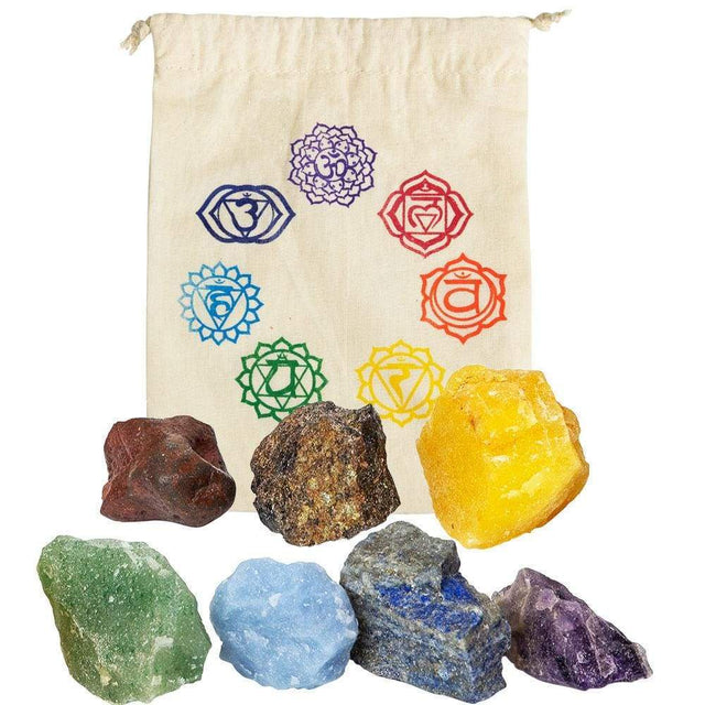 Chakra Balancing Kit with Pouch - Natural Stones - Magick Magick.com