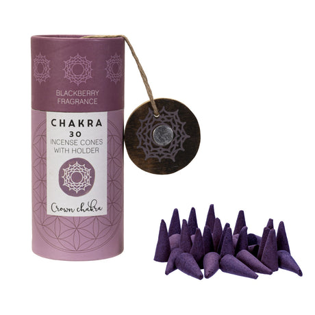 Chakra Incense Cones with Holder - Crown (Pack of 30) - Magick Magick.com
