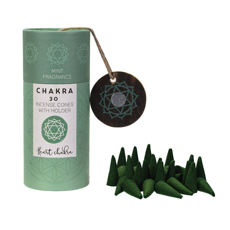 Chakra Incense Cones with Holder - Heart (Pack of 30) - Magick Magick.com