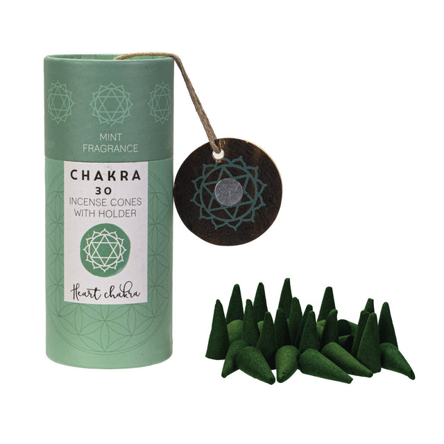 Chakra Incense Cones with Holder - Heart (Pack of 30) - Magick Magick.com