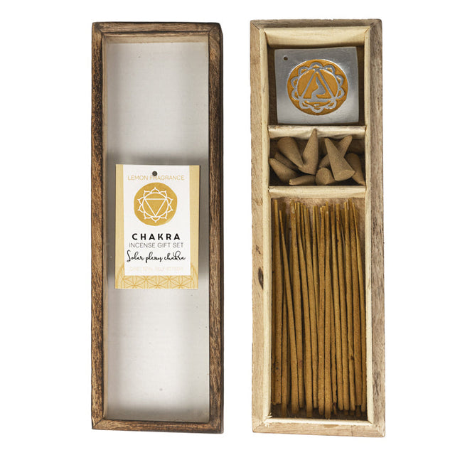 Chakra Incense Gift Set with Wood Box - Solar Plexus (Lemon) - Magick Magick.com