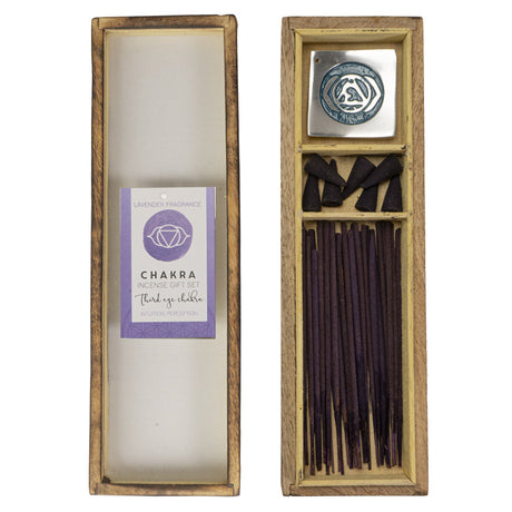 Chakra Incense Gift Set with Wood Box - Third Eye (Lavender) - Magick Magick.com
