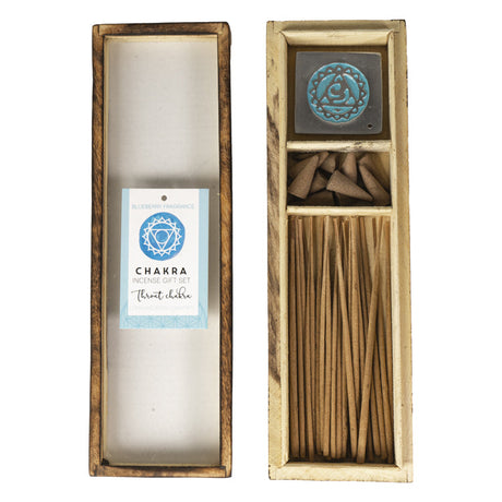 Chakra Incense Gift Set with Wood Box - Throat (Blueberry) - Magick Magick.com