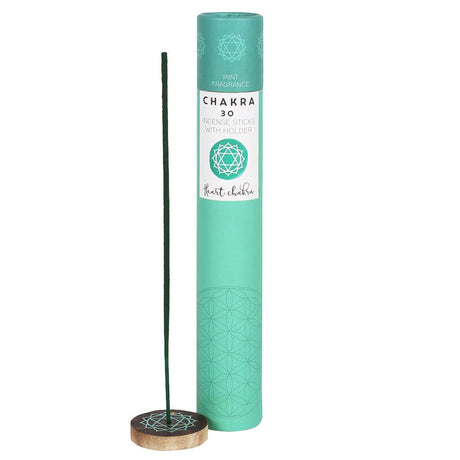 Chakra Incense Sticks with Holder - Heart - Mint (30 Sticks) - Magick Magick.com