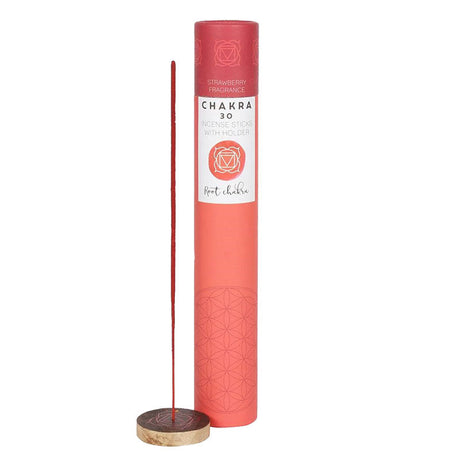 Chakra Incense Sticks with Holder - Root - Strawberry (30 Sticks) - Magick Magick.com