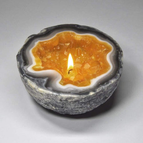 Citrine Geode 2.25" Unscented Candle - Magick Magick.com
