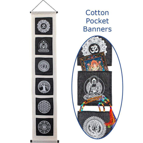 Cotton Pocket Banner - Sacred Symbols - Magick Magick.com