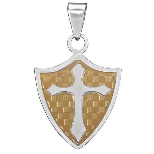 Cross Shield Stainless Steel Pendant - Magick Magick.com