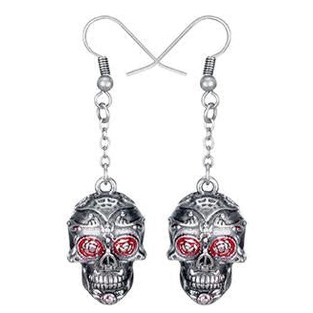 Day of the Dead Tattoo Skull Earrings - Magick Magick.com