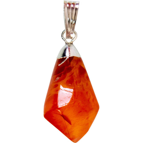 Diamond Shape Stone Pendant - Carnelian - Magick Magick.com