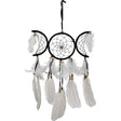 Dream Catcher - Black Triple Moon & White Feathers - Magick Magick.com