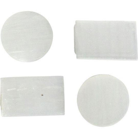 EMF Cell Phone Protection Disc & Plate - Selenite (Set of 4) - Magick Magick.com