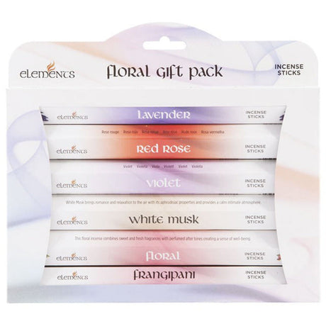 Elements Incense Stick Gift Pack - Floral (Pack of 6) - Magick Magick.com