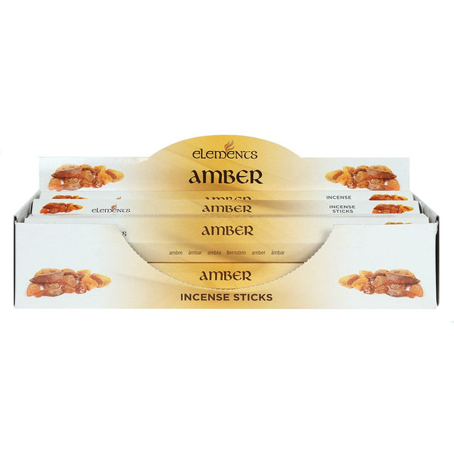 Elements Incense Sticks Display - Amber (6 Packs of 20 Sticks) - Magick Magick.com