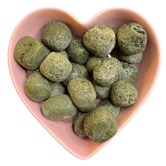 Epidote with Druzy Tumbled Stone Natural Gemstone - One Stone - Magick Magick.com