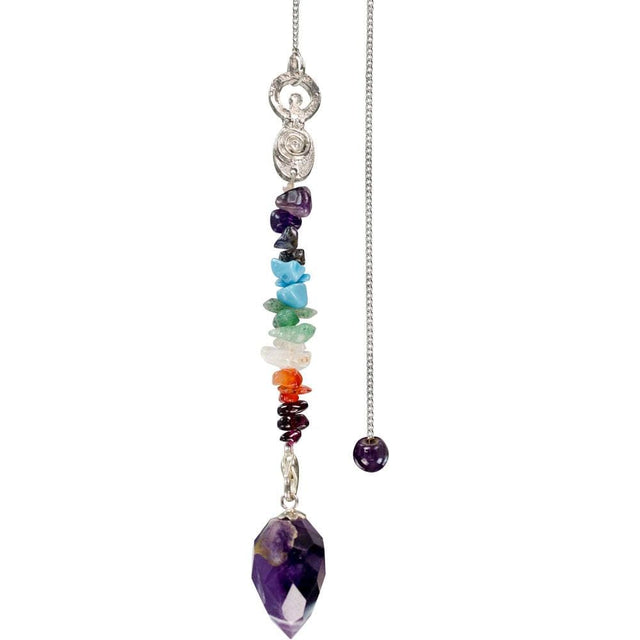 Faceted Pendulum - Amethyst with Goddess Chakra - Magick Magick.com