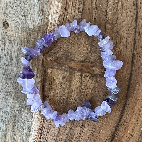 Gemstone Chips Elastic Bracelet - Amethyst - Magick Magick.com