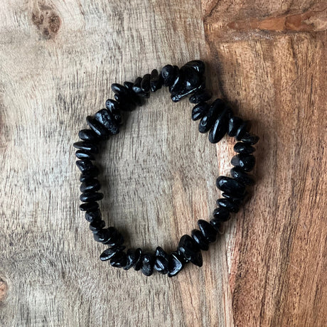 Gemstone Chips Elastic Bracelet - Black Tourmaline - Magick Magick.com