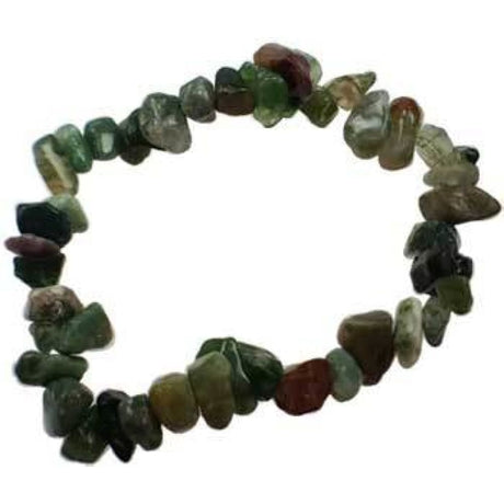 Gemstone Chips Elastic Bracelet - Bloodstone - Magick Magick.com