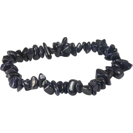 Gemstone Chips Elastic Bracelet - Blue Goldstone - Magick Magick.com