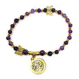 Gemstone Elastic Anklet - Amethyst with Tree of Life - Magick Magick.com