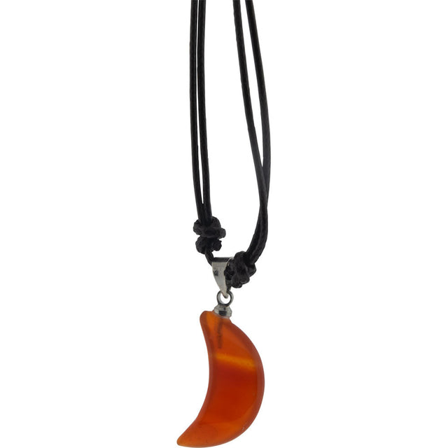 Gemstone Moon Necklace - Carnelian - Magick Magick.com