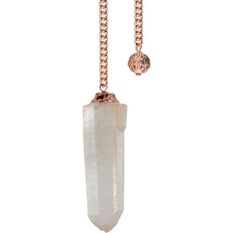 Gemstone Pendulum - Rough Crystal Point with Copper Chain - Magick Magick.com