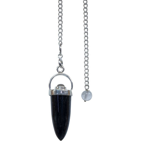 Gemstone Polished Pendulum - Black Tourmaline with Citrine - Magick Magick.com