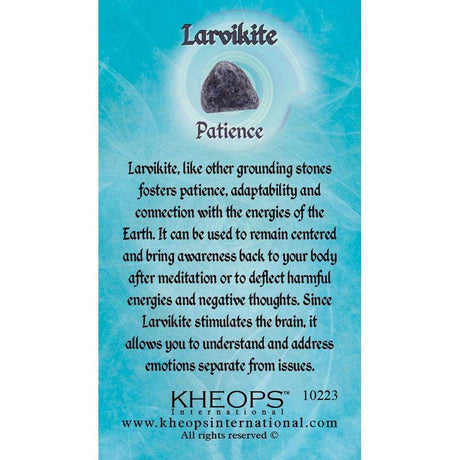 Gemstone Properties Info Card - Larvikite - Magick Magick.com