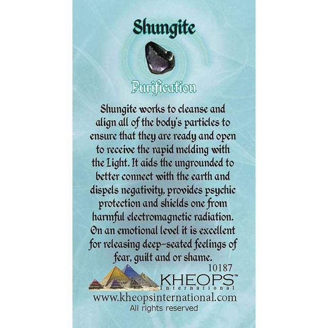 Gemstone Properties Info Card - Shungite - Magick Magick.com