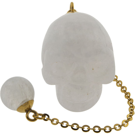 Gemstone Skull Pendulum - Clear Quartz - Magick Magick.com
